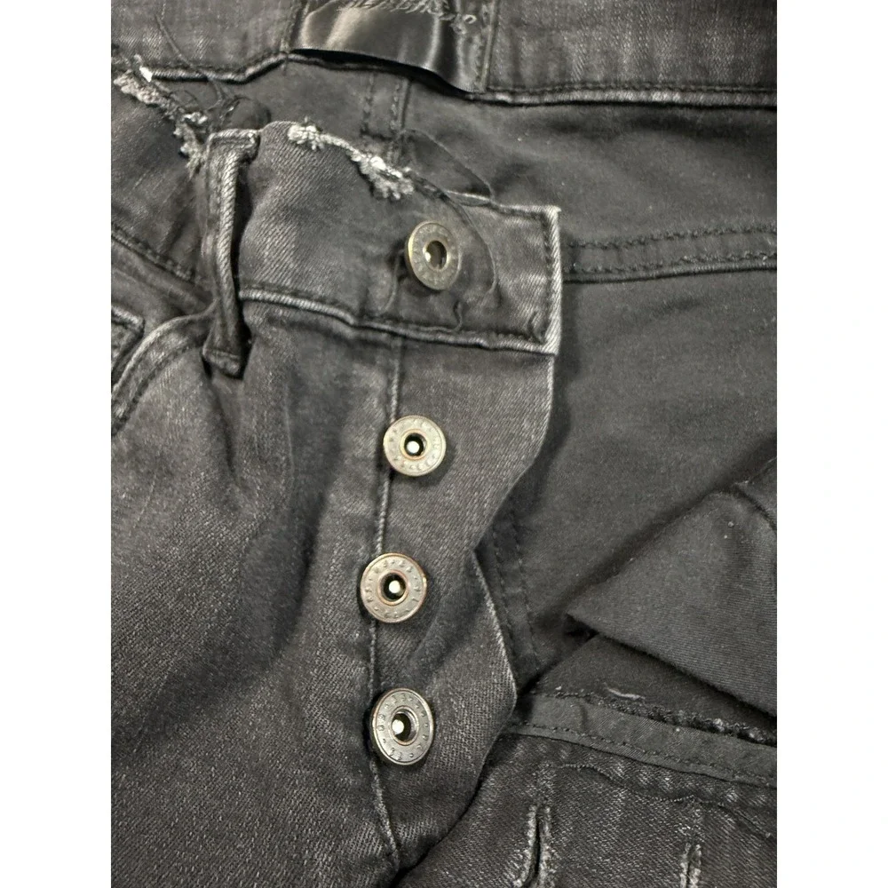 Valabasas Jeans Mens 32 Black Distressed Skinny Fit Frayed Hem Ripped Knee Pants